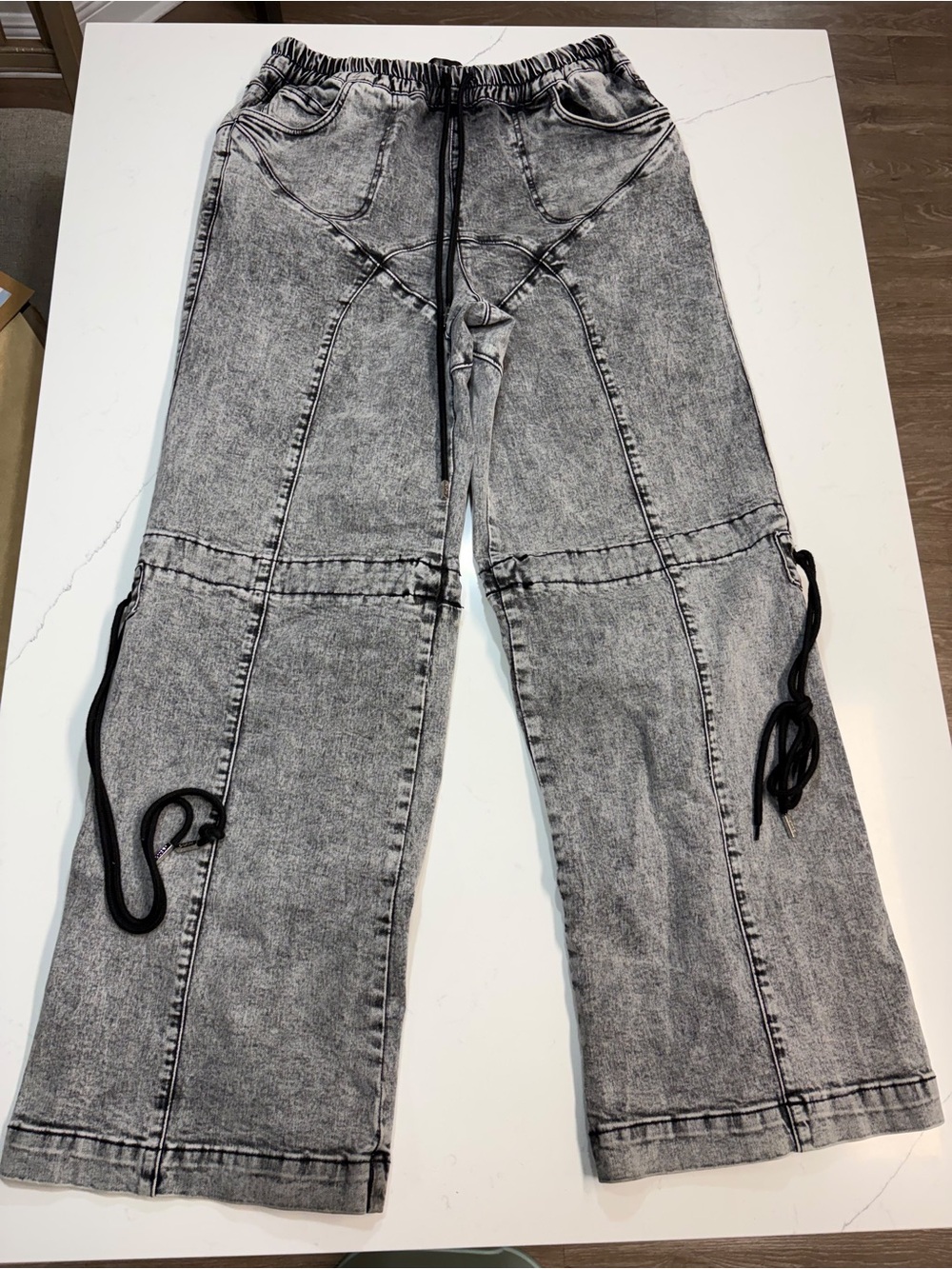 Guapi Jeans Stone Wash Black Jnco Wide Leg Size 34 New With Tags Acid Baggy